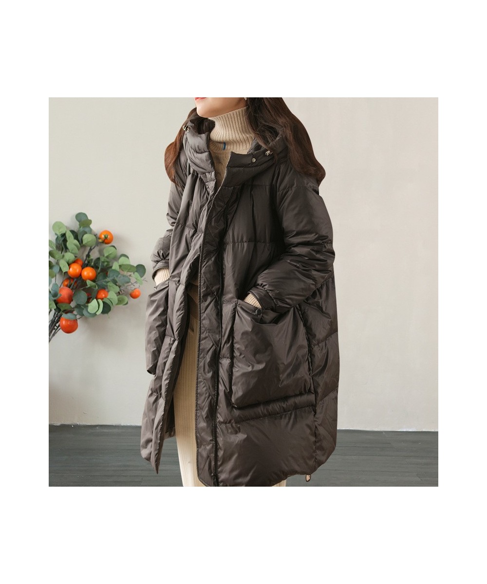 Women 90% White Duck Down Long Jacket with Hood Autumn Winter Down Coat Loose Over Size Outwear 2023 New $101.70 - Jackets & ...