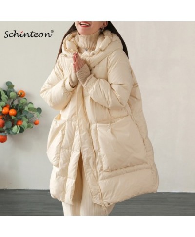 Women 90% White Duck Down Long Jacket with Hood Autumn Winter Down Coat Loose Over Size Outwear 2023 New $101.70 - Jackets & ...