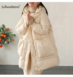 Women 90% White Duck Down Long Jacket with Hood Autumn Winter Down Coat Loose Over Size Outwear 2023 New $101.70 - Jackets & ...