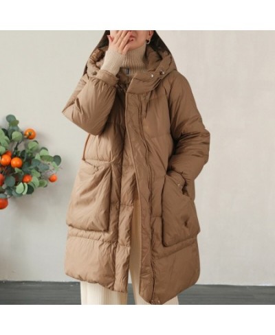 Women 90% White Duck Down Long Jacket with Hood Autumn Winter Down Coat Loose Over Size Outwear 2023 New $101.70 - Jackets & ...