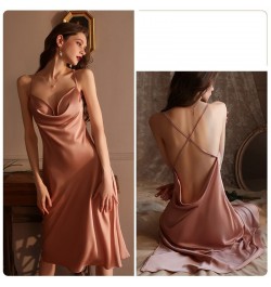 Sexy Deep V Long Dress Women's Sexie Nightie Perspective Backless Nightdress Sleeveless Suspender Pajamas Sleepwear For $28.1...