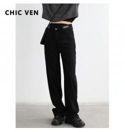 Women's Jeans Black Irregular Waist Straight Leg Wide Denim Pants Casual Female Trousers Streetwear Spring Summer 2023 $67.95...