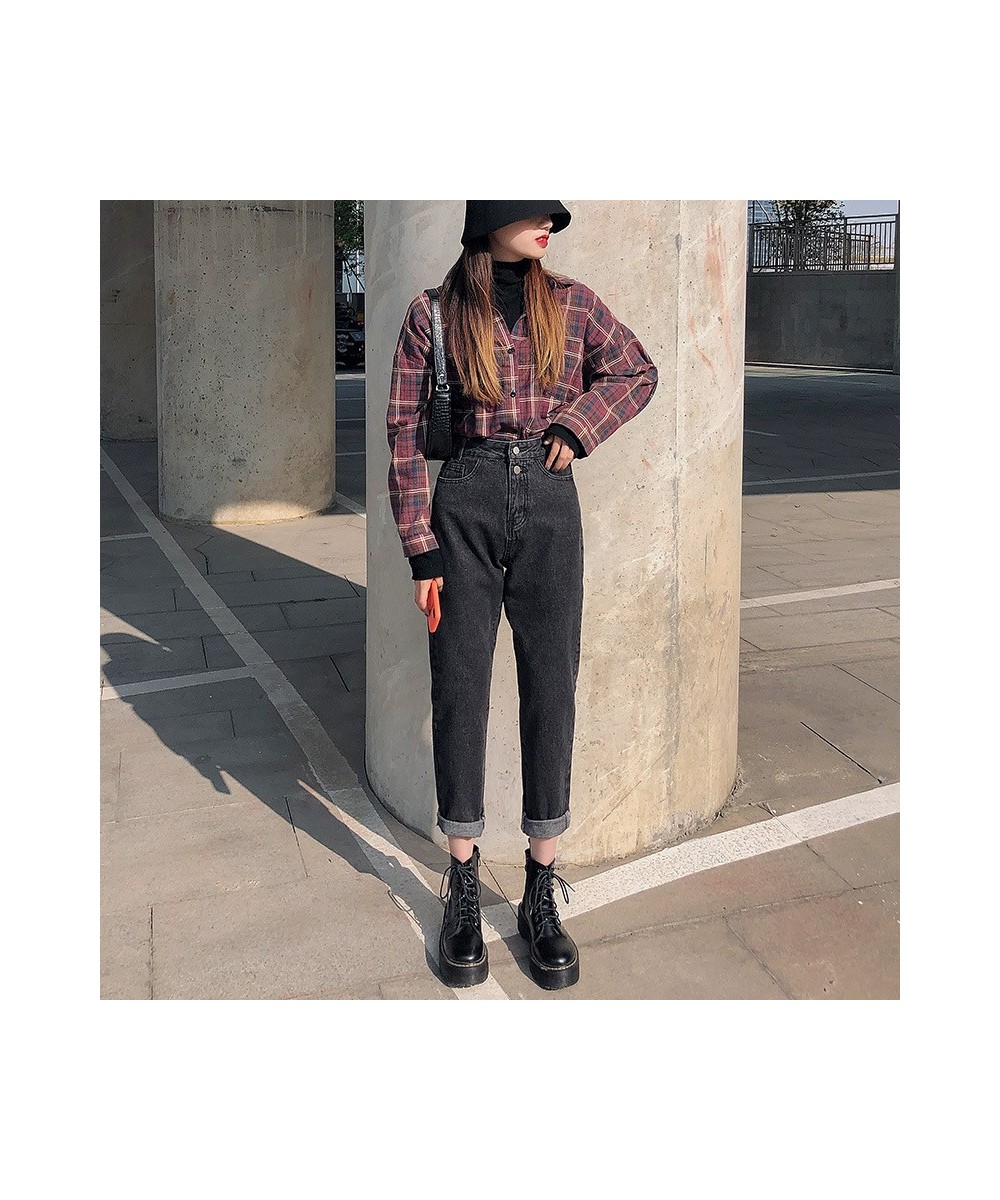 high waist jeans woman street style elastic waist denim pants Cotton Loose Coated Vintage Washed boyfriend jeans 2022 $47.86 ...