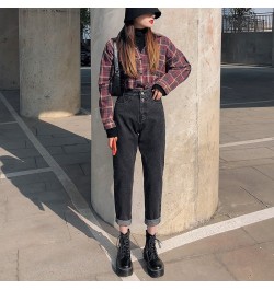 high waist jeans woman street style elastic waist denim pants Cotton Loose Coated Vintage Washed boyfriend jeans 2022 $47.86 ...