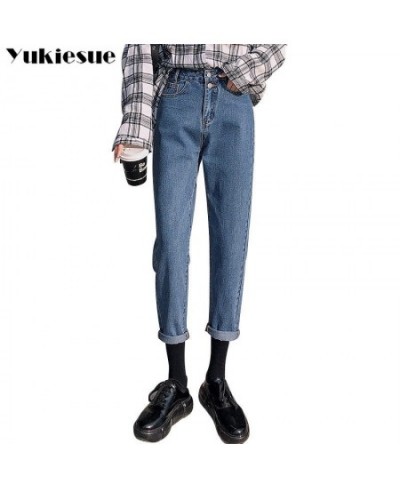 high waist jeans woman street style elastic waist denim pants Cotton Loose Coated Vintage Washed boyfriend jeans 2022 $47.86 ...