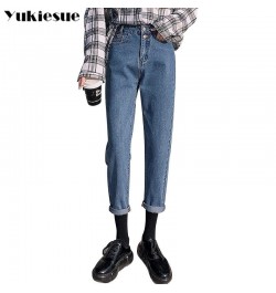 high waist jeans woman street style elastic waist denim pants Cotton Loose Coated Vintage Washed boyfriend jeans 2022 $47.86 ...