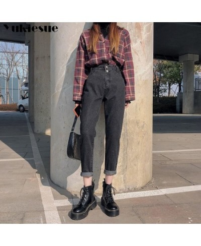 high waist jeans woman street style elastic waist denim pants Cotton Loose Coated Vintage Washed boyfriend jeans 2022 $47.86 ...