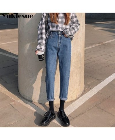 high waist jeans woman street style elastic waist denim pants Cotton Loose Coated Vintage Washed boyfriend jeans 2022 $47.86 ...