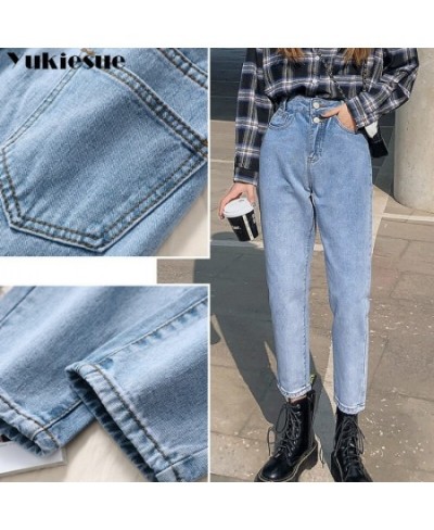 high waist jeans woman street style elastic waist denim pants Cotton Loose Coated Vintage Washed boyfriend jeans 2022 $47.86 ...