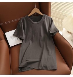 2023 High Quality Spring Summer Women Fashion Loose Round Neck Short Sleeve T-Shirt Female Solid Casual Tops Tees $35.82 - Wo...