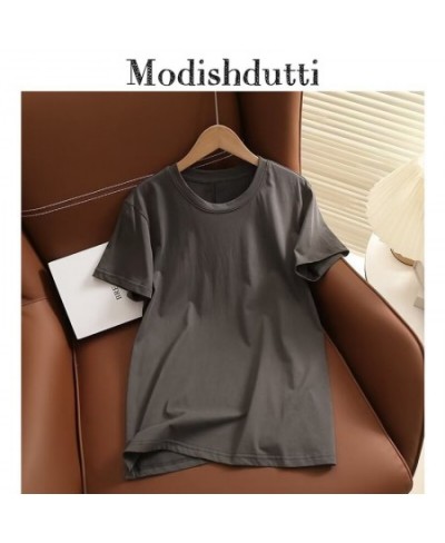 2023 High Quality Spring Summer Women Fashion Loose Round Neck Short Sleeve T-Shirt Female Solid Casual Tops Tees $35.82 - Wo...