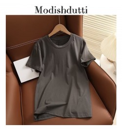 2023 High Quality Spring Summer Women Fashion Loose Round Neck Short Sleeve T-Shirt Female Solid Casual Tops Tees $35.82 - Wo...