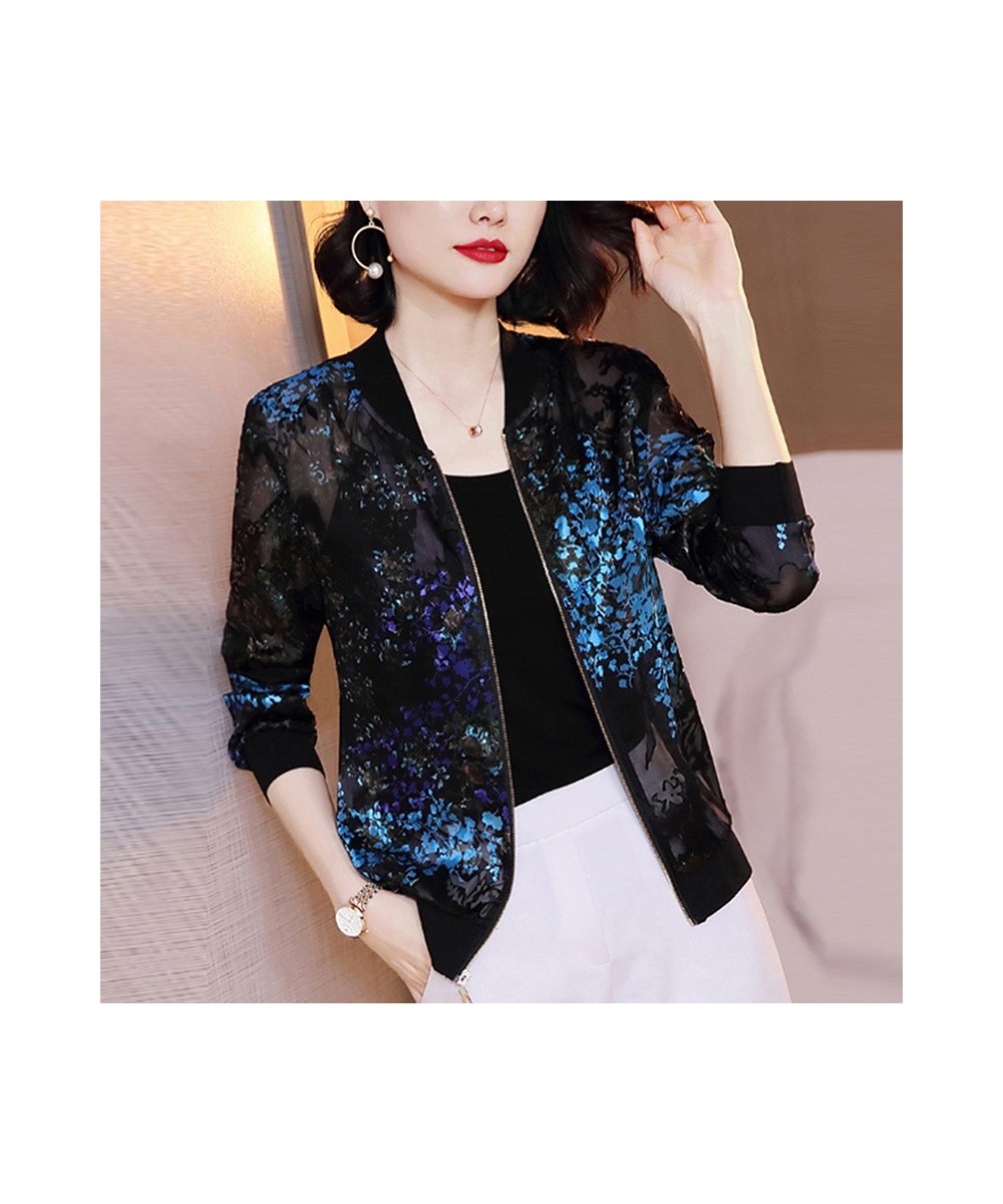 Plus Size Jackets Women 2023 Fashion Summer Women's Print Lace Basic Jacket Thin Bomber Female Baseball Jacket Sunscreen $24....