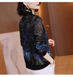 Plus Size Jackets Women 2023 Fashion Summer Women's Print Lace Basic Jacket Thin Bomber Female Baseball Jacket Sunscreen $24....