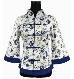 Chinese Womens Shirt Linen Tops Mandarin Collar Blouse Lady Clothing Fashion Jacket Top Dress Flowers M L XL XXL 3XL 4XL 5XL ...