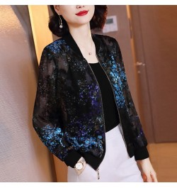 Plus Size Jackets Women 2023 Fashion Summer Women's Print Lace Basic Jacket Thin Bomber Female Baseball Jacket Sunscreen $24....