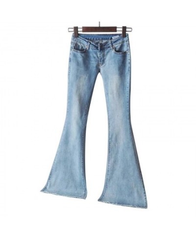 High-waisted Denim Pockets Buttons Washed Straight Trousers Stretchy Slim Sexy Women's Wide-leg Denim Trousers $39.71 - Jeans