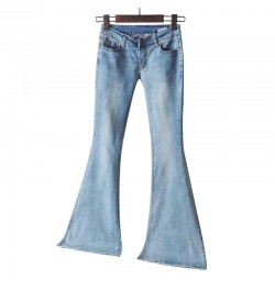 High-waisted Denim Pockets Buttons Washed Straight Trousers Stretchy Slim Sexy Women's Wide-leg Denim Trousers $39.71 - Jeans