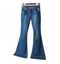 High-waisted Denim Pockets Buttons Washed Straight Trousers Stretchy Slim Sexy Women's Wide-leg Denim Trousers $39.71 - Jeans