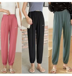 Summer Casual Pants For Women Elastic Pure Color Trousers Women's Cotton Sexy Jogger Ankle-Length Pant Fashion Streetwear $27...