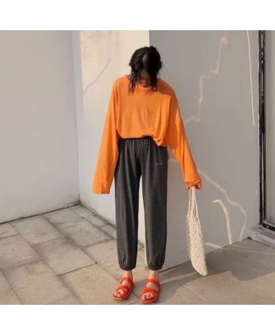 Summer Casual Pants For Women Elastic Pure Color Trousers Women's Cotton Sexy Jogger Ankle-Length Pant Fashion Streetwear $27...