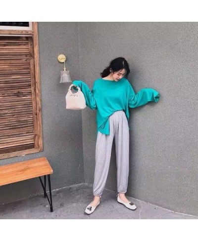 Summer Casual Pants For Women Elastic Pure Color Trousers Women's Cotton Sexy Jogger Ankle-Length Pant Fashion Streetwear $27...