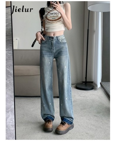 Vintage Mud Ink Women's Jeans Spring Korean Jeans Female New Fashion High Street Straight Loose Blue Denim Pants S-XL $44.76 ...