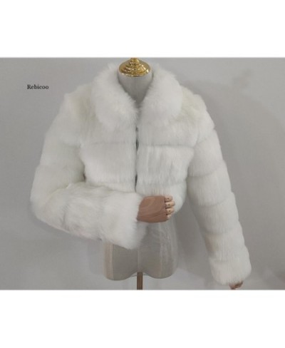 Cropped fur coat Woman's thick Fox Fur Coat Short Winter Style Fashion Women Furry Jacket Faux Fur Top $110.72 - Jackets & Coats