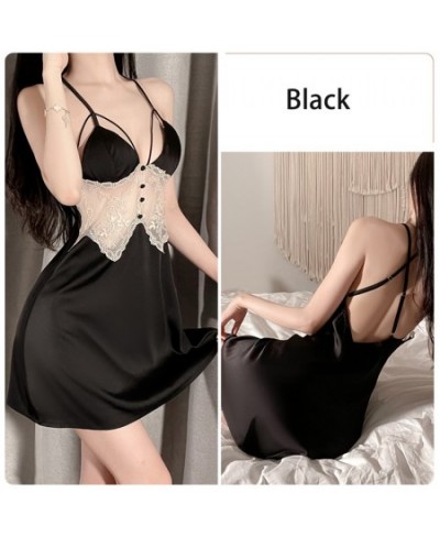 New Solid Color Pajamas Backless Temptation Sling Nightgown Nightdress With Chest Pad Sleepwear for Women Home Suit $39.83 - ...