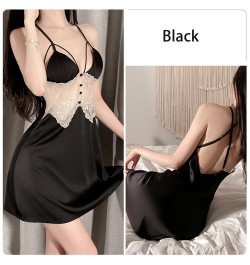 New Solid Color Pajamas Backless Temptation Sling Nightgown Nightdress With Chest Pad Sleepwear for Women Home Suit $39.83 - ...