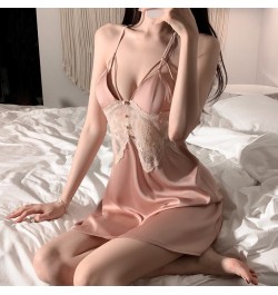 New Solid Color Pajamas Backless Temptation Sling Nightgown Nightdress With Chest Pad Sleepwear for Women Home Suit $39.83 - ...