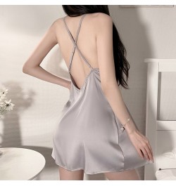 New Solid Color Pajamas Backless Temptation Sling Nightgown Nightdress With Chest Pad Sleepwear for Women Home Suit $39.83 - ...