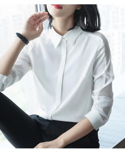 Fall Spring Office Ladies Women Slim Long Sleeve Patchwork Black White Navy Elegant Blouse Shirt Cardigan Blouses For Woman $...