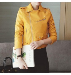 Short Locomotive Small Leather Jacket Coats Spring & Autumn Fashion Casual Women's Lapel Zipper Street Popular pu Jacket Coat...