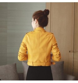 Short Locomotive Small Leather Jacket Coats Spring & Autumn Fashion Casual Women's Lapel Zipper Street Popular pu Jacket Coat...