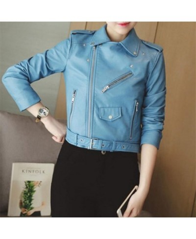 Short Locomotive Small Leather Jacket Coats Spring & Autumn Fashion Casual Women's Lapel Zipper Street Popular pu Jacket Coat...