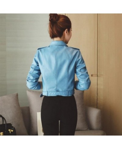 Short Locomotive Small Leather Jacket Coats Spring & Autumn Fashion Casual Women's Lapel Zipper Street Popular pu Jacket Coat...