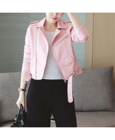 Short Locomotive Small Leather Jacket Coats Spring & Autumn Fashion Casual Women's Lapel Zipper Street Popular pu Jacket Coat...