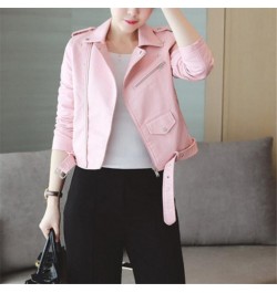 Short Locomotive Small Leather Jacket Coats Spring & Autumn Fashion Casual Women's Lapel Zipper Street Popular pu Jacket Coat...