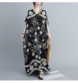 Oversized Cotton Satin Floral Dress Women Casual Maxi Long Summer Beach Boho Dress Ladies Flower Dresses New Fashion 2022 $32...