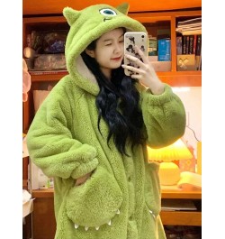 Nightgown For Womens Monster Animal Pajamas Winter Flannel Pyjamas Cartoon Long Sleeve Coral Fleece Warm Sleepwear Long Wear ...