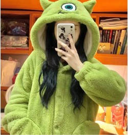 Nightgown For Womens Monster Animal Pajamas Winter Flannel Pyjamas Cartoon Long Sleeve Coral Fleece Warm Sleepwear Long Wear ...