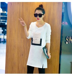 Women 's new autumn and winter Korean loose long sleeve clothing long white black letter fashion blouse shirt $45.65 - Blouse...