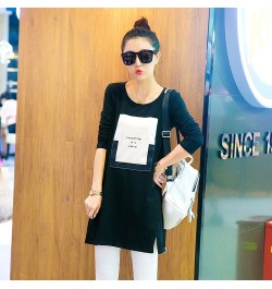 Women 's new autumn and winter Korean loose long sleeve clothing long white black letter fashion blouse shirt $45.65 - Blouse...