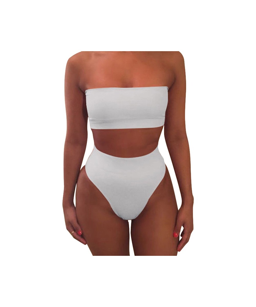 High Waist Strapless Sexy Bikini Women Swimwear Women Swimsuit Padded Bathing Suit Monokin Pure Color Micro Bikini New $16.60...