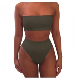 High Waist Strapless Sexy Bikini Women Swimwear Women Swimsuit Padded Bathing Suit Monokin Pure Color Micro Bikini New $16.60...