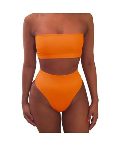 High Waist Strapless Sexy Bikini Women Swimwear Women Swimsuit Padded Bathing Suit Monokin Pure Color Micro Bikini New $16.60...