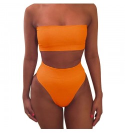 High Waist Strapless Sexy Bikini Women Swimwear Women Swimsuit Padded Bathing Suit Monokin Pure Color Micro Bikini New $16.60...