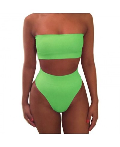 High Waist Strapless Sexy Bikini Women Swimwear Women Swimsuit Padded Bathing Suit Monokin Pure Color Micro Bikini New $16.60...