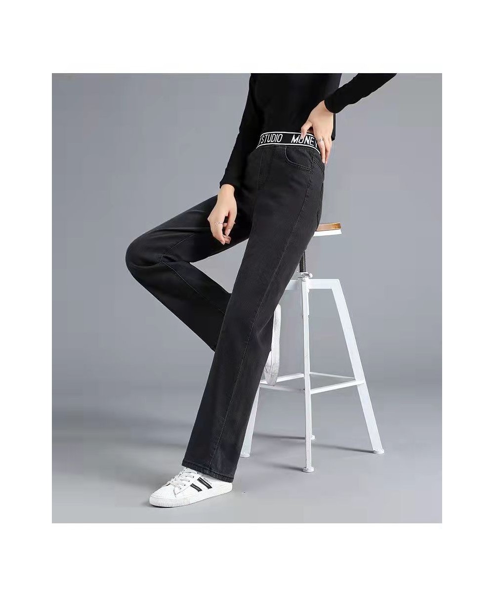 Korean Fashion Baggy Wide Leg Pant Casual Looes Elastic High Waist Straight Denim Pants Womens Vintage Pantalones 2023 Y2k $3...